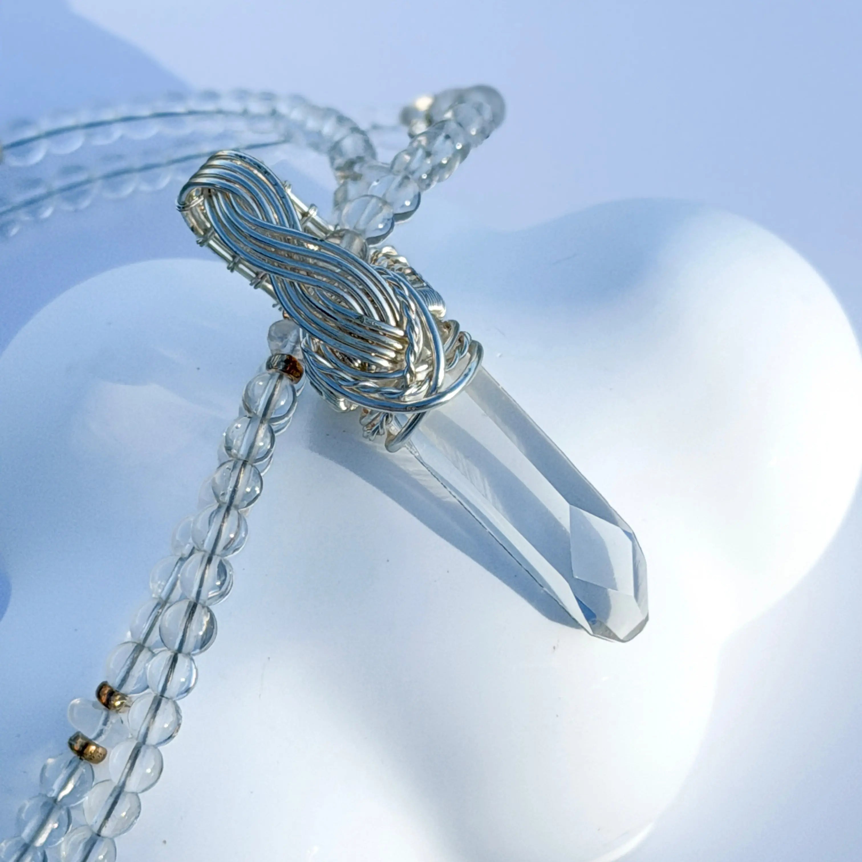 Akashic Peak - Himalayan Quartz Point Handwired Necklace view 5